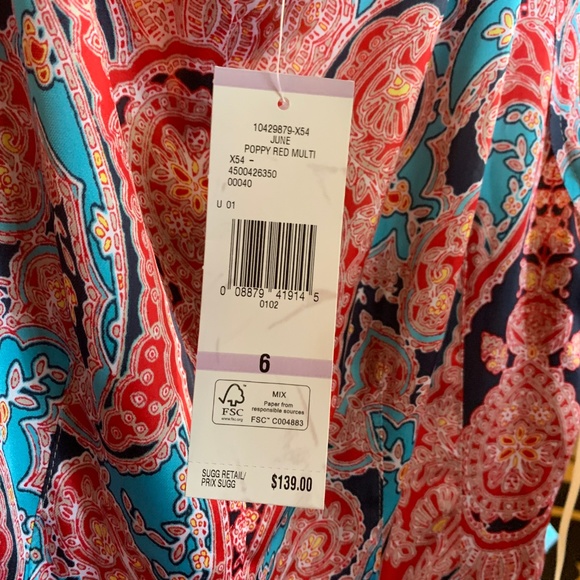 Jones New York Poppy Red Multicolored Dress - Picture 5 of 5